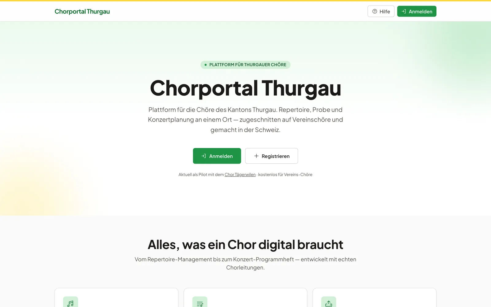 Chorportal Thurgau am Laptop