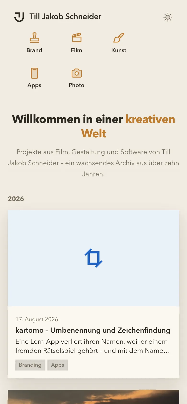 tilljakob.com auf dem Telefon